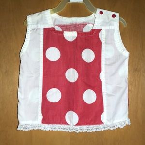 Polka-dotted Tank Top with Lace